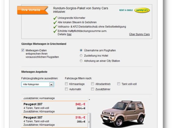 Brandneues „Mietwagen Cross-Selling-Tool“ für Reise-Webseiten gestartet.