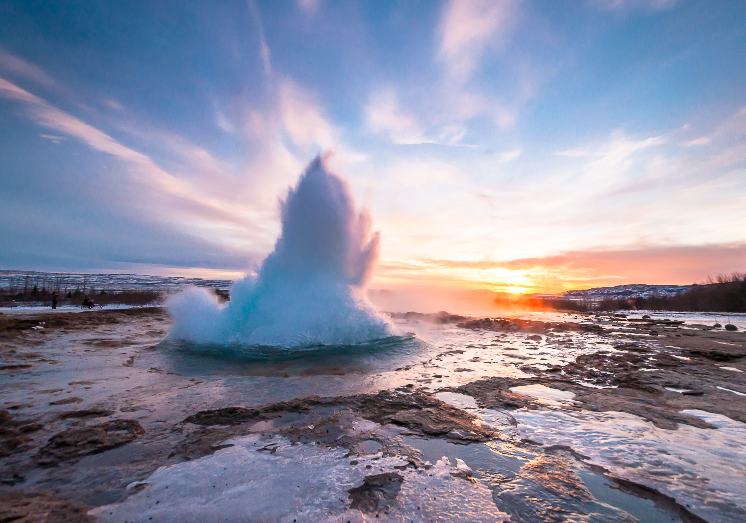 Geyser Strokkur in Iceland, eruption