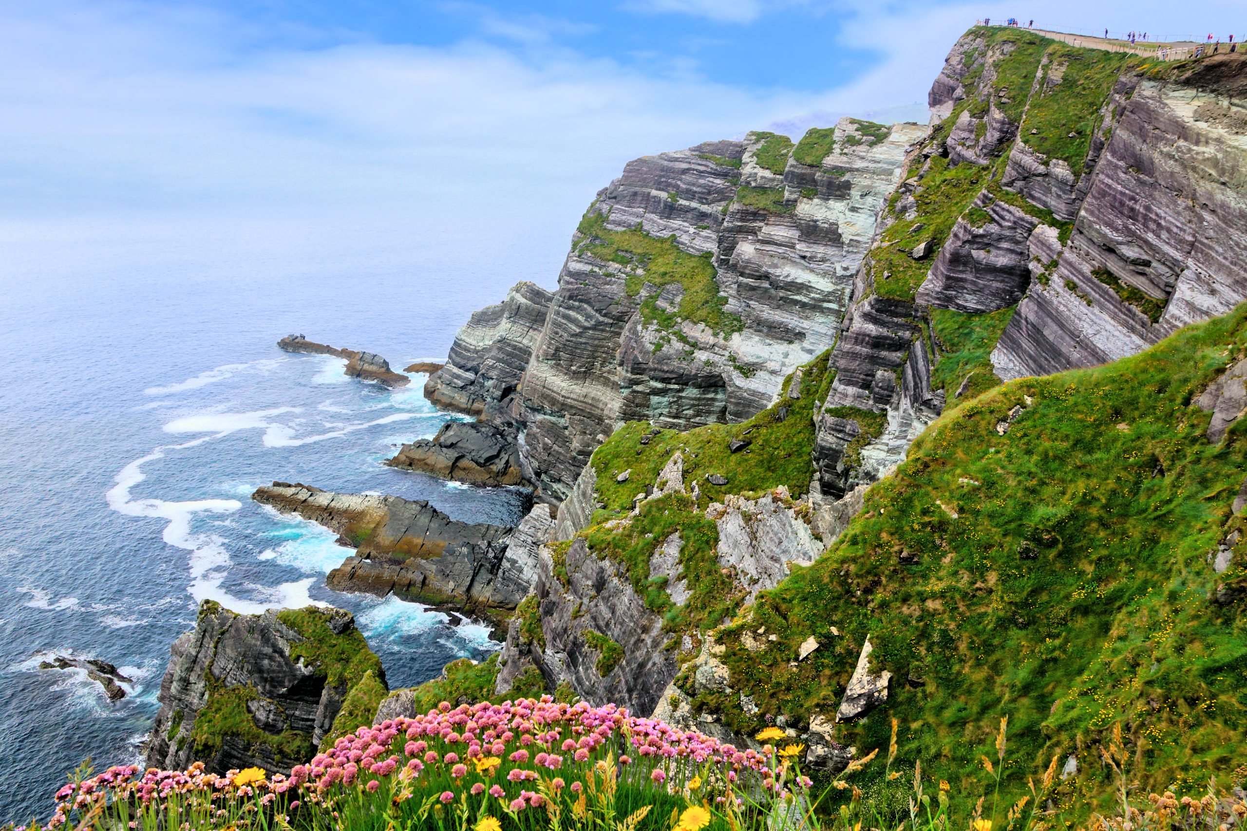 Towering Kerry Cliffs of Portmagee on the Skellig Ring drive, Ring of Kerry, Ireland